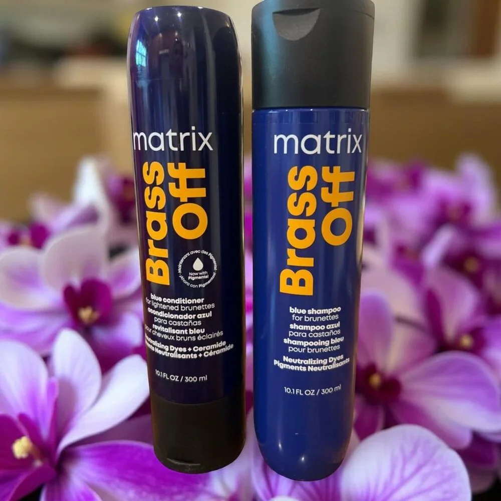 Matrix Brass Off Brunettes Shampoo &Conditioner 10.1 oz Miracle Creator 6.8 oz